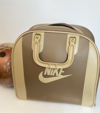 Rare Vtg 80s Nike Bowling Bag Matching Nike Shoes Womens Sz 9.  5 Brown plus Ball 2