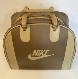 Rare Vtg 80s Nike Bowling Bag Matching Nike Shoes Womens Sz 9.  5 Brown plus Ball 3