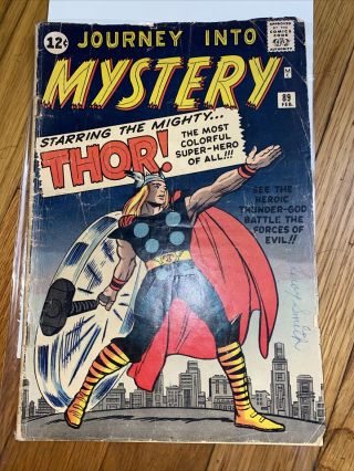 Journey Into Mystery 89 Vintage Marvel Comic Key Origin Of Thor Silver Age 12c