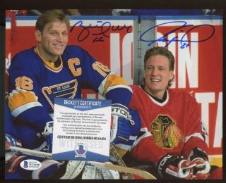 Brett Hull Jeremy Roenick 8 X 10 Auto Autograph Bgs/bas Certified Authentic