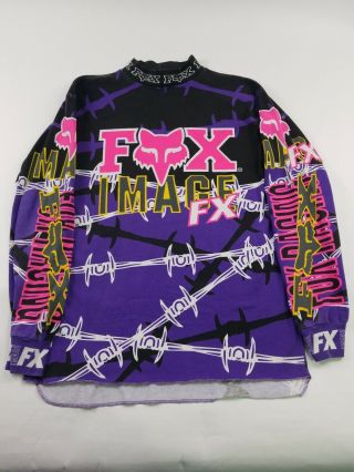Vtg Fox Image Fx Motocross Jersey Large Mx Racing Dirt Bike 80s 90s Med Shirt