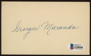 Georges Maranda 1960 Twins Signed Autograph 3x5 Index Card Beckett D.  2000