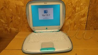 Vintage Apple Ibook G3 Laptop Model M2453 Clamshell Powerpc Blueberry 12.  1 " Lcd