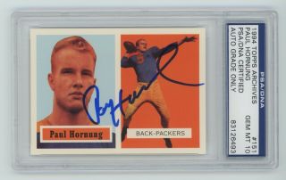 Paul Hornung Signed 1994 Topps Archives Football Card 151 - Psa Auto Deceased