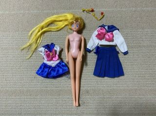 1990s Bandai Sailor Moon Dress Up Doll Usagi 2 Costume & Tiara & Hair Ornaments