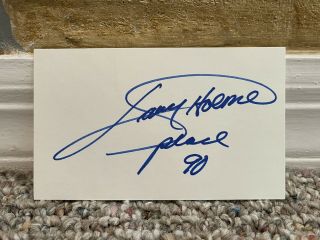 Larry Holmes Signed Auto 3x5 Index Card “peace 90” Boxing Heavyweight Champion