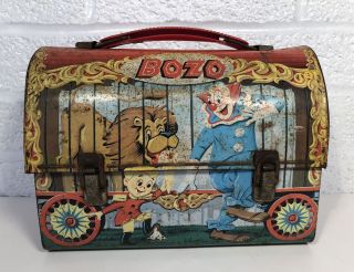 Vintage Bozo The Clown Aladdin Dome Metal Lunchbox No Thermos