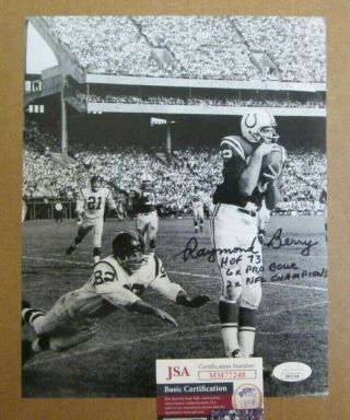 Vintage Raymond Berry Auto Signed 8 X 10 Photo Baltimore Colts From Jsa
