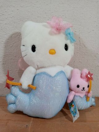 Vintage Hello Kitty Sanrio 2000 Mermaid Fairy Glitter Friendship Plush Doll 9”
