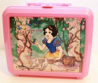 Vintage Pink Snow White Aladdin Lunch Box 1990s Disney