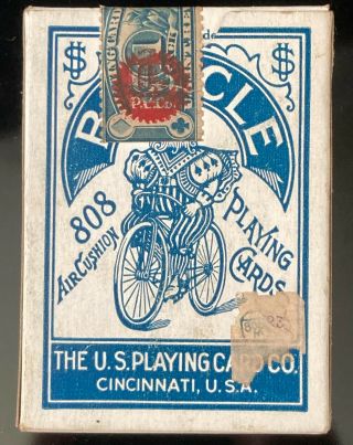 Vintage Ww2 Bicycle Racer Back 808 Playing Cards,  Intact Tax Stamp,  Deck