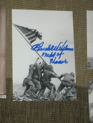 Hershel Williams Signed 4x6 Iwo Jima Flag Photo Medal Of Honor Autograph 1d