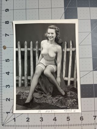 Vtg Irving Klaw Silver Gelatin Photo Artistic Nude Written Note 6x8 2092