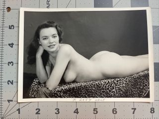 Vtg Irving Klaw Silver Gelatin Photo Artistic Nude Written Note 6x8 2067