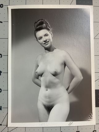 Vtg Irving Klaw Silver Gelatin Photo Artistic Nude Written Note 6x8 1532