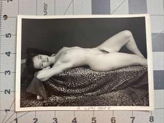 Vtg Irving Klaw Silver Gelatin Photo Artistic Nude Written Note 6x8 2075