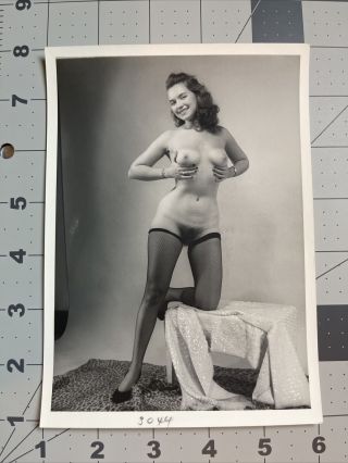 Vtg Irving Klaw Silver Gelatin Photo Artistic Nude Written Note 6x8 3044