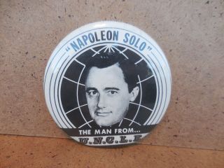 1965 Man From Uncle Napoleon Solo Pin Pinback Button 3.  5 "
