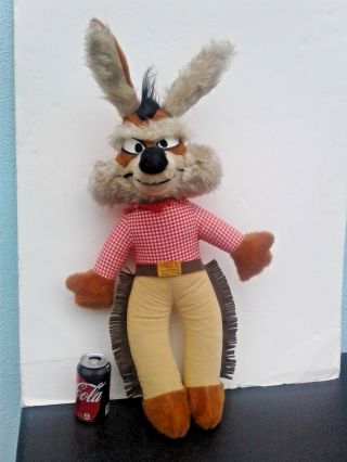 Vintage 1971 Large 30 " Wile E Coyote Mighty Star Cowboy Western Stuffed Plush