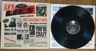 Guns N Roses Lies 12 " Vinyl Geffen Records Lp Sleeve N Inner Rare 1988