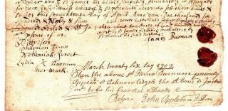 1695,  Ipswich,  Mass; J.  Appleton signed land deed,  Nehemiah Jewett,  Witch Trials 2