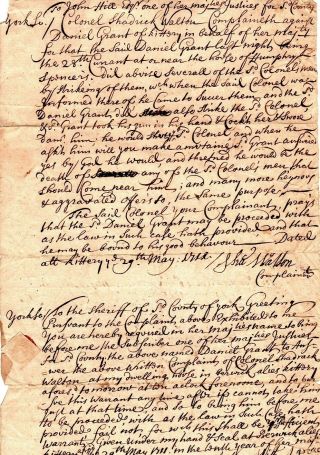 1711,  Maine,  Mutiny Among The Kings Troops,  John Hill Signed Warrant,  Abuse
