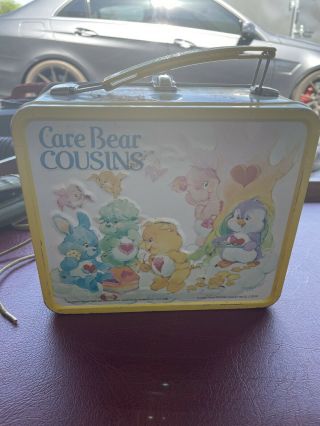 Vintage Care Bear Cousins Metal Lunch Box 1985 Aladdin Industries No Thermos