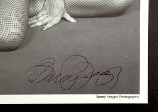 Sultry Pin - up Bettie Page in Fishnets by Bunny Yeager,  8x10 Photo,  Signed w 2