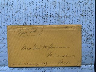 1856 Coffee Creek Indiana Stampless Dpo R6,  Letter Build Valparaiso Church,