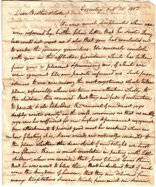 1803,  Coventry,  Ct; Rev.  Abiel Abbott,  Letter,  Laments Loss Of Brother 