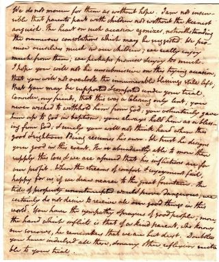1803,  Coventry,  CT; Rev.  Abiel Abbott,  letter,  laments loss of brother ' s baby son 2