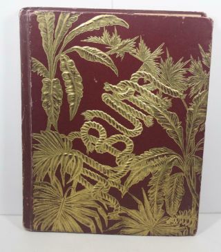 Antique Victorian Scrapbook Album Die Cut Valentines Flowers Poems Red Cover