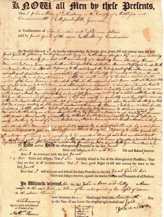 1800,  East Sudbury,  Mass. ,  Jacob Gould,  Land,  Documents Signed