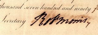 1795,  Robert Morris,  Declaration Signer,  RARE,  Land Company Cert. ,  Dr.  Edwards 3