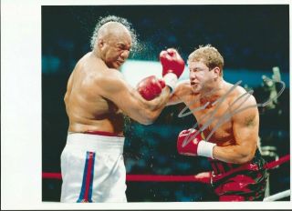 Tommy Morrison Autographed Boxing Photo W/ Forman