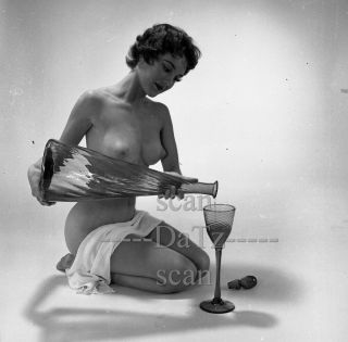 1960s Negative - Nude Brunette Pinup Girl Dixie Hardaker - Cheesecake T977890