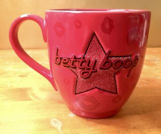 Betty Boop Universal Studios Coffee Tea Cup Mug Cup Red Raised Embossed