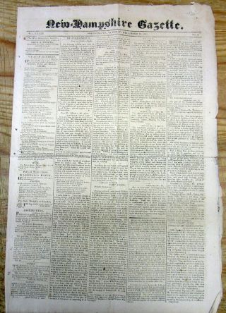 1822 Nh Gazette Newspaper Thomas Jefferson & John Adams Letters On Their Health