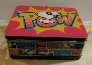 " Peanuts Snoopy Pow 24 Piece Puzzle In Collectible Metal Tin Lunch Box " 2017