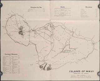 Hawaii Maui / Island Of Maui Territory Of Hawaii Cover Title Map 1924