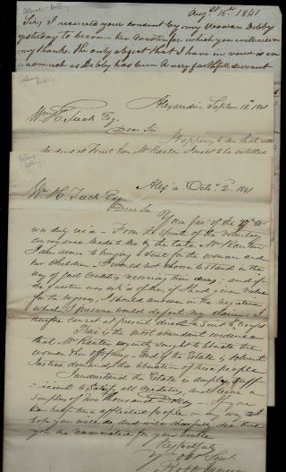 Group Of 1841 Slave Stampless Letters From Alexandria,  Virginia - Historic Find