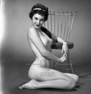 1960s Negative - Nude Brunette Pinup Girl Dixie Hardaker - Cheesecake T977884