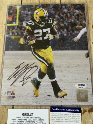 Eddie Lacy Autographed/signed 8x10 Photo Psa/dna Green Bay Packers Alabama Eddy
