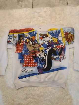 Rare Vintage Looney Tunes Sweater Size Large Freeze