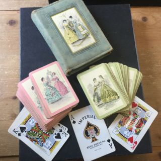 Vintage Imperial King Press - Godeys Ladies Double Playing Card Set In Case