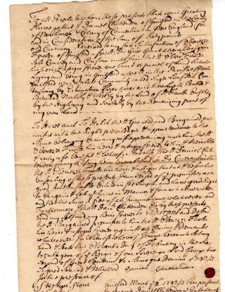 1742/43 Guilford Ct Land Deed Daniel Chittenden To Ebenezer Fowler