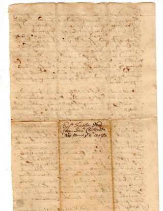 1742/43 Guilford CT Land Deed Daniel Chittenden to Ebenezer Fowler 2