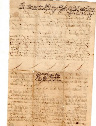 1745 Guilford CT Land Deed Theophelus Rossatton? to Ebenezer Fowler 2