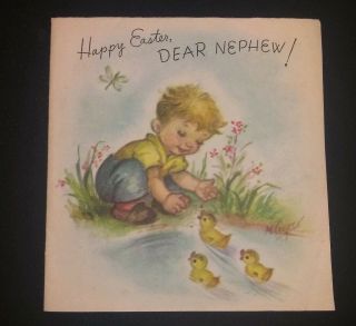 Vintage 1947 Rust Craft Marjorie Cooper Nephew Easter Greeting Card