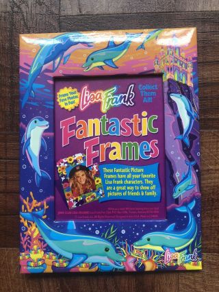 Vintage Lisa Frank Dolphins Under The Sea Coral Fantastic Fashions Picture Frame